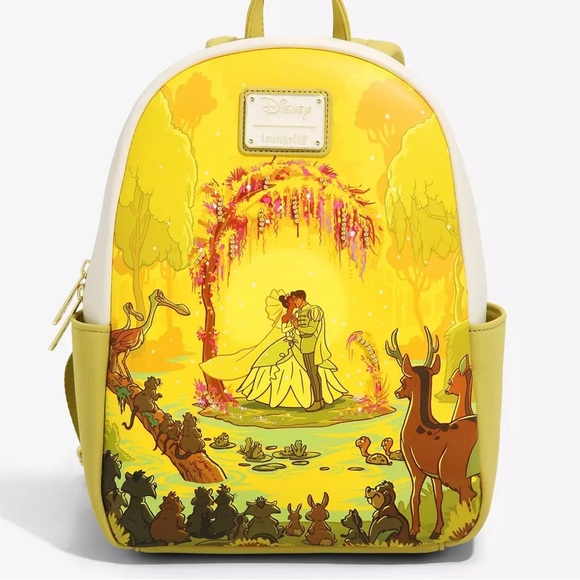 NWT 🐸 Loungefly Disney The Princess and the Frog Kiss Scene Backpack - Picture 2 of 8